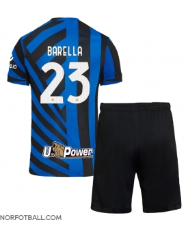 Billige Fotballdrakt Inter Milan Nicolo Barella #23 Replika Hjemmedraktsett Barn 2024-25 Kortermet (med bukser)
